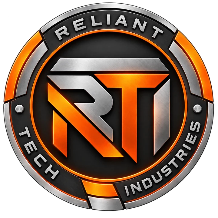 Reliant Tech Industries official orange and silver emblem